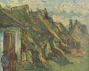 Vincent Van Gogh Thatched Sandstone Cottages in Chaponval (nn04) oil on canvas